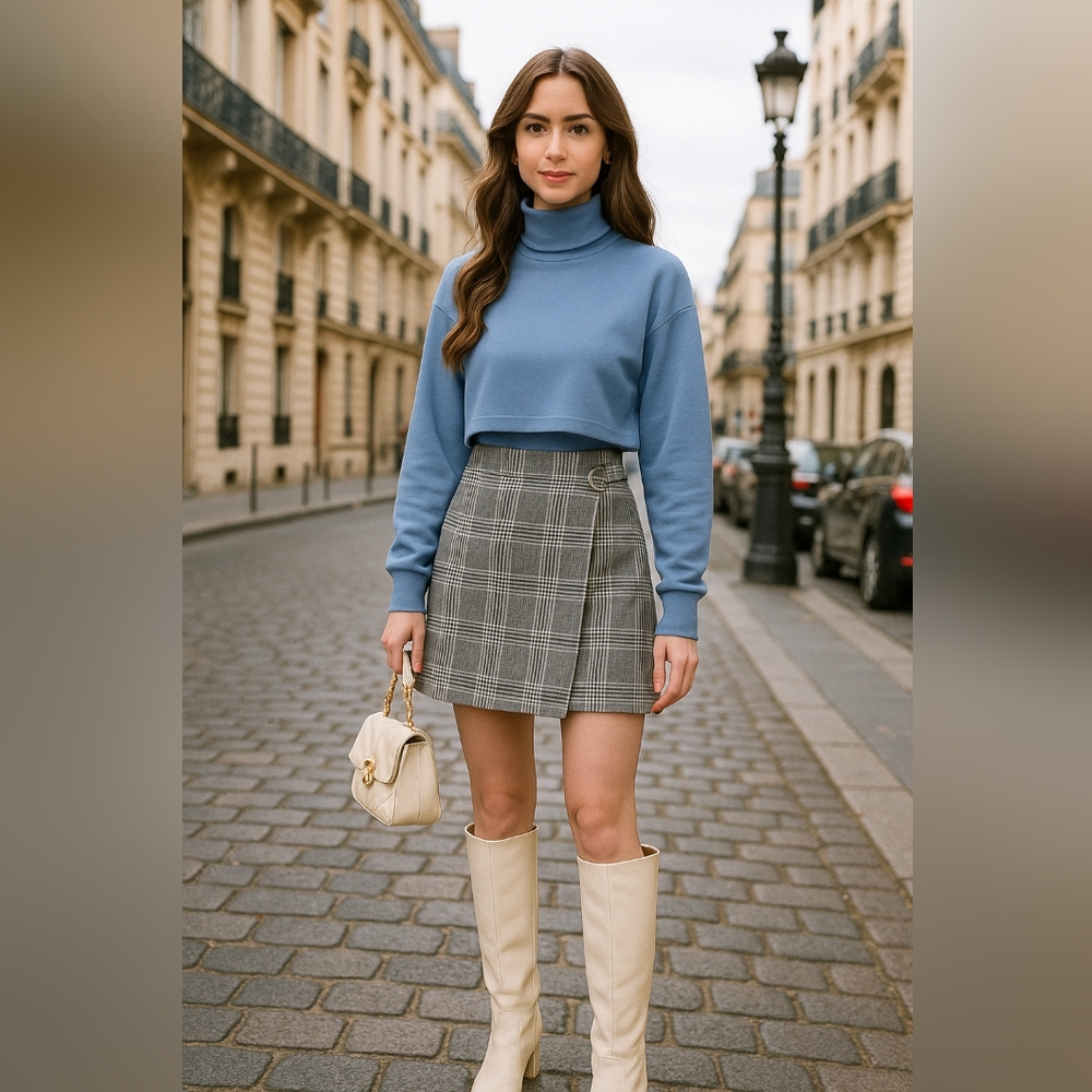 3/$20! H&M Cropped Turtleneck Sweatshirt